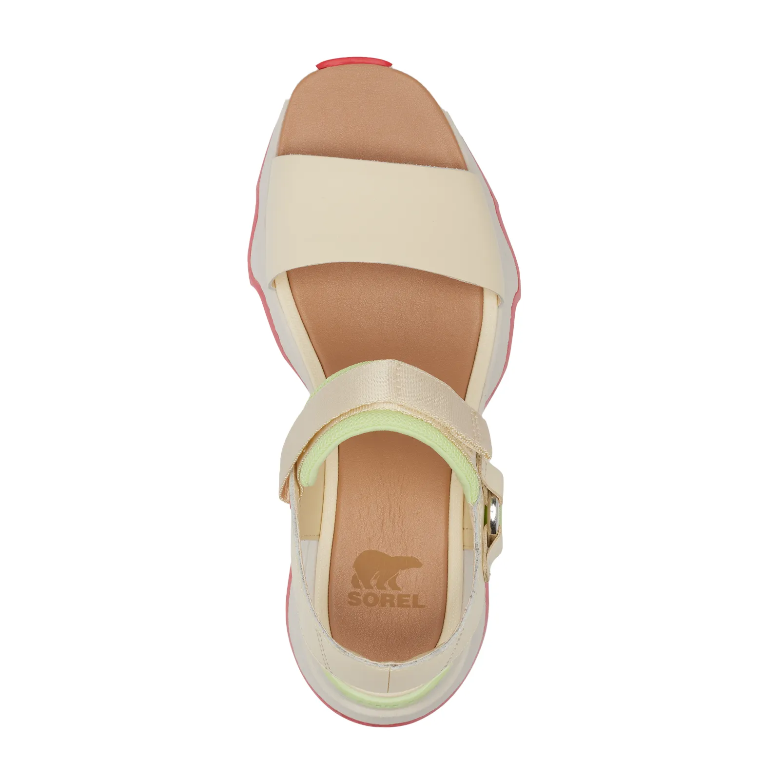 Sorel Kinetic Impact Y-Strap High Sandal (Women) - Honey White/Luminous Lime