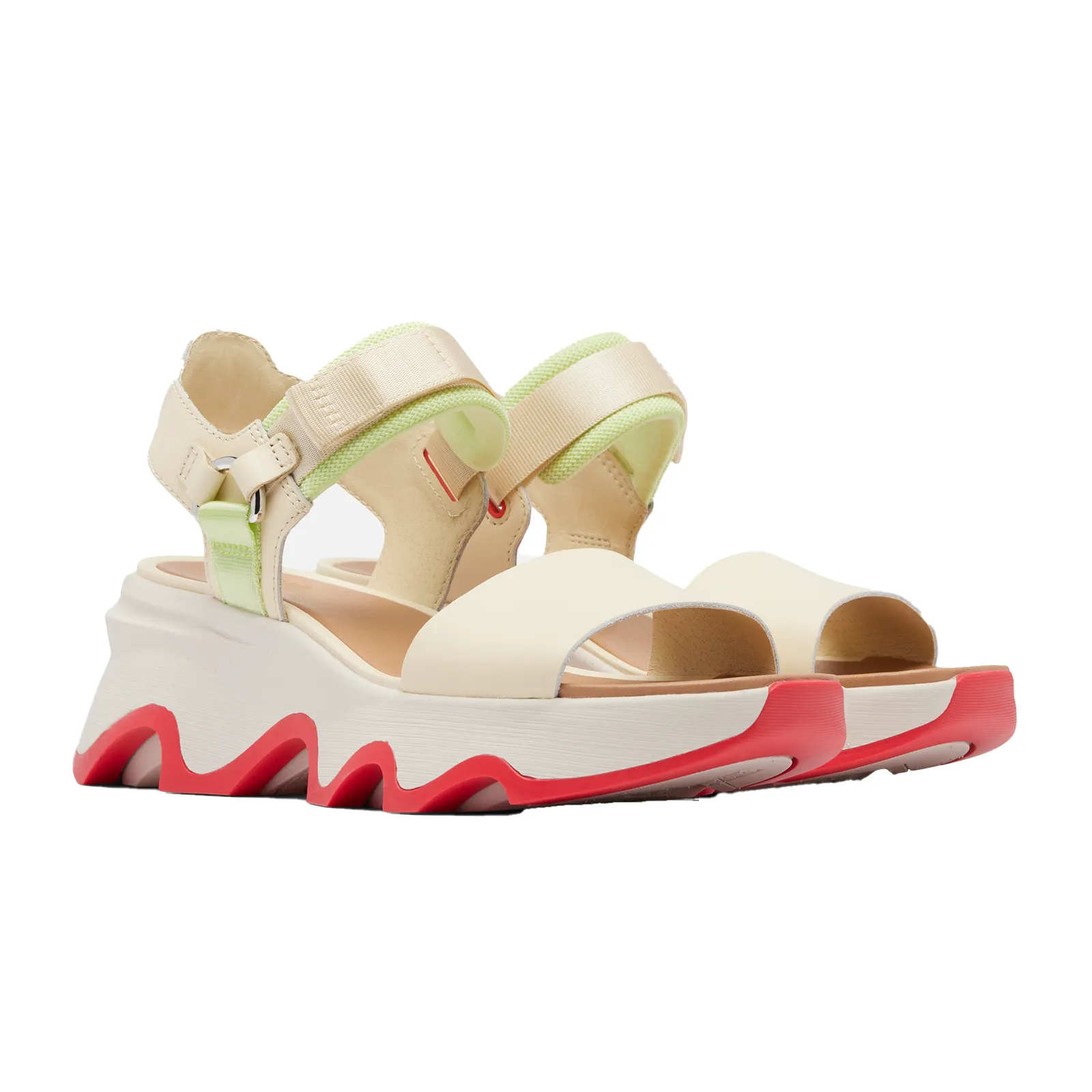 Sorel Kinetic Impact Y-Strap High Sandal (Women) - Honey White/Luminous Lime