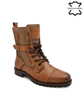 Tan Cap Toe Military Boots