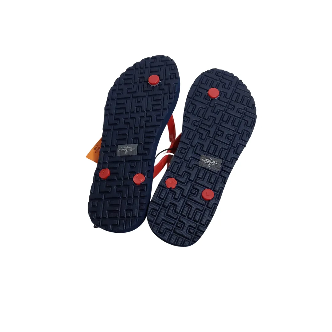 Tommy Hilfiger Red Monogram Flip Flops | Brand New |