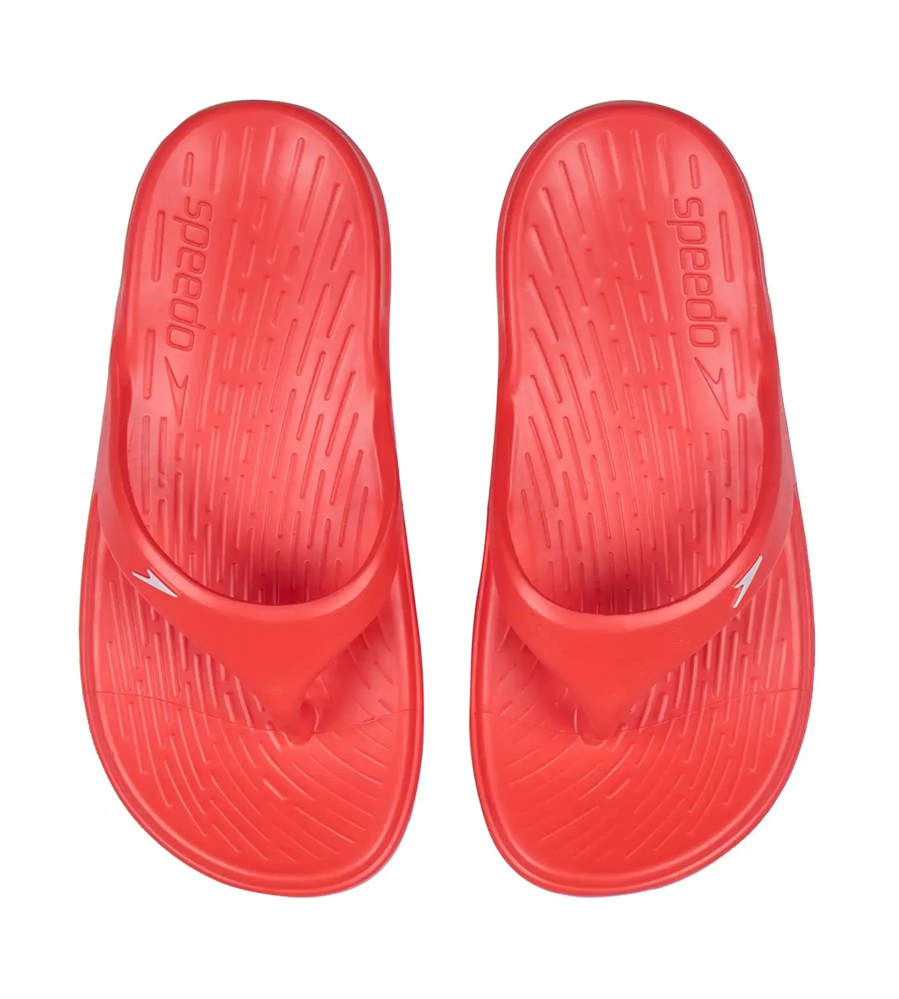 Unisex Junior's Single Colour Flip Flops - Lava Red & White