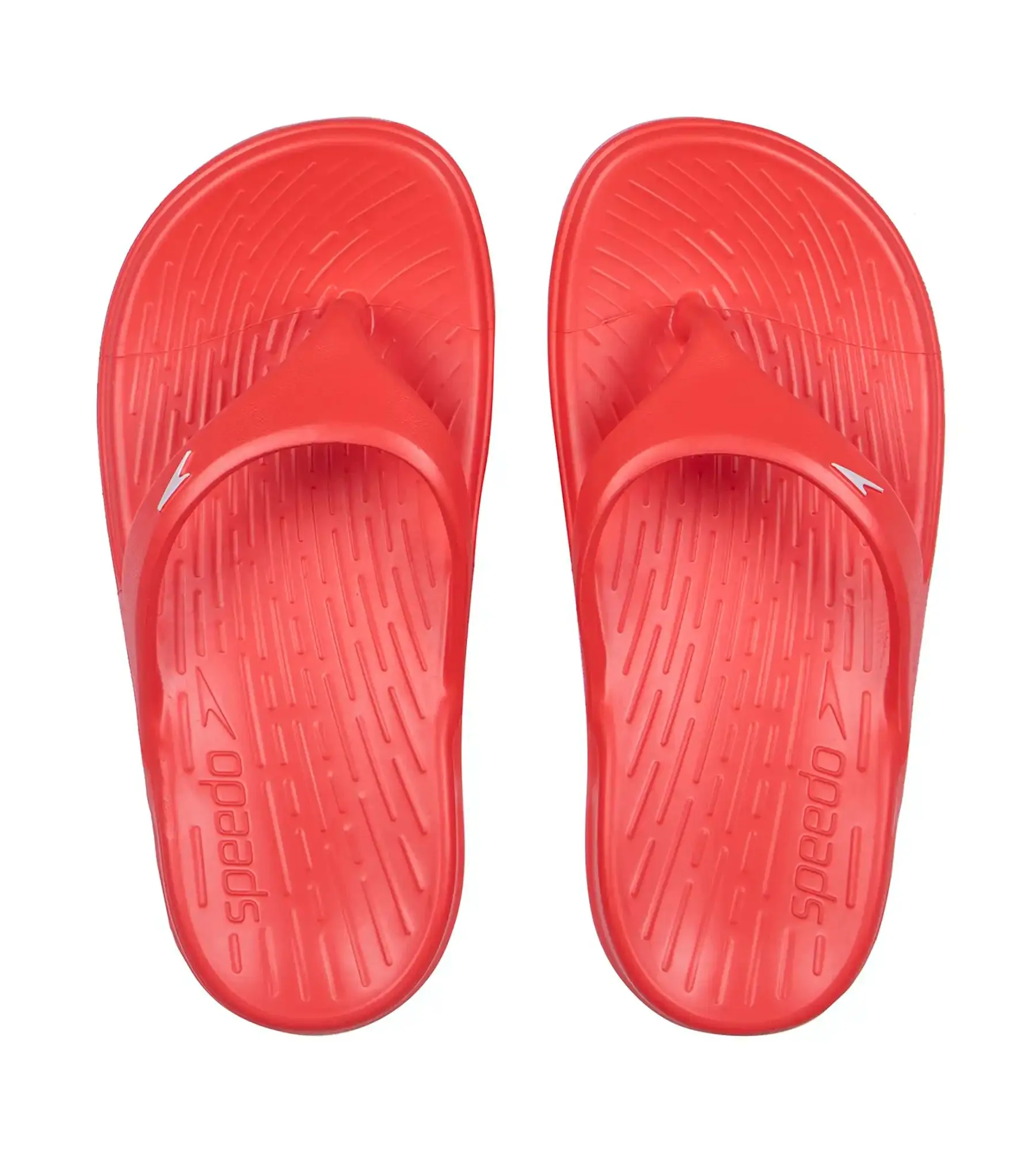 Unisex Junior's Single Colour Flip Flops - Lava Red & White