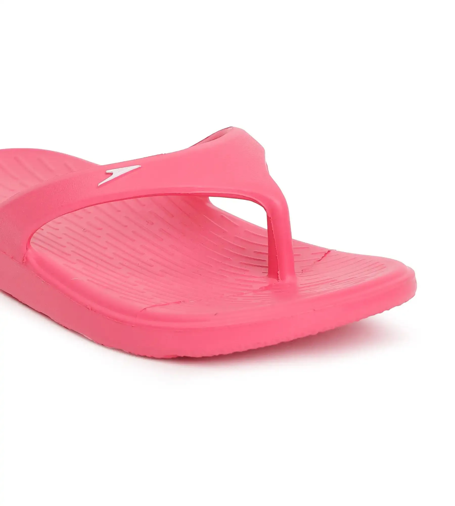 Unisex Junior's Single Colour Flip Flops - Raspberry Fill & White