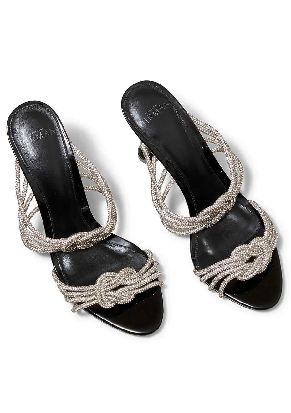 Vicky Crystal Knot Heels Black