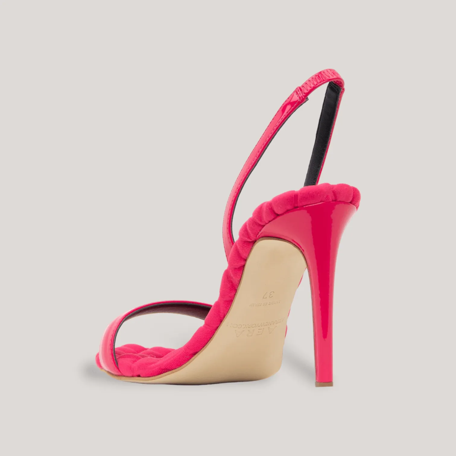 VIVIEN | Fuchsia Vegan Patent Slingback Sandals