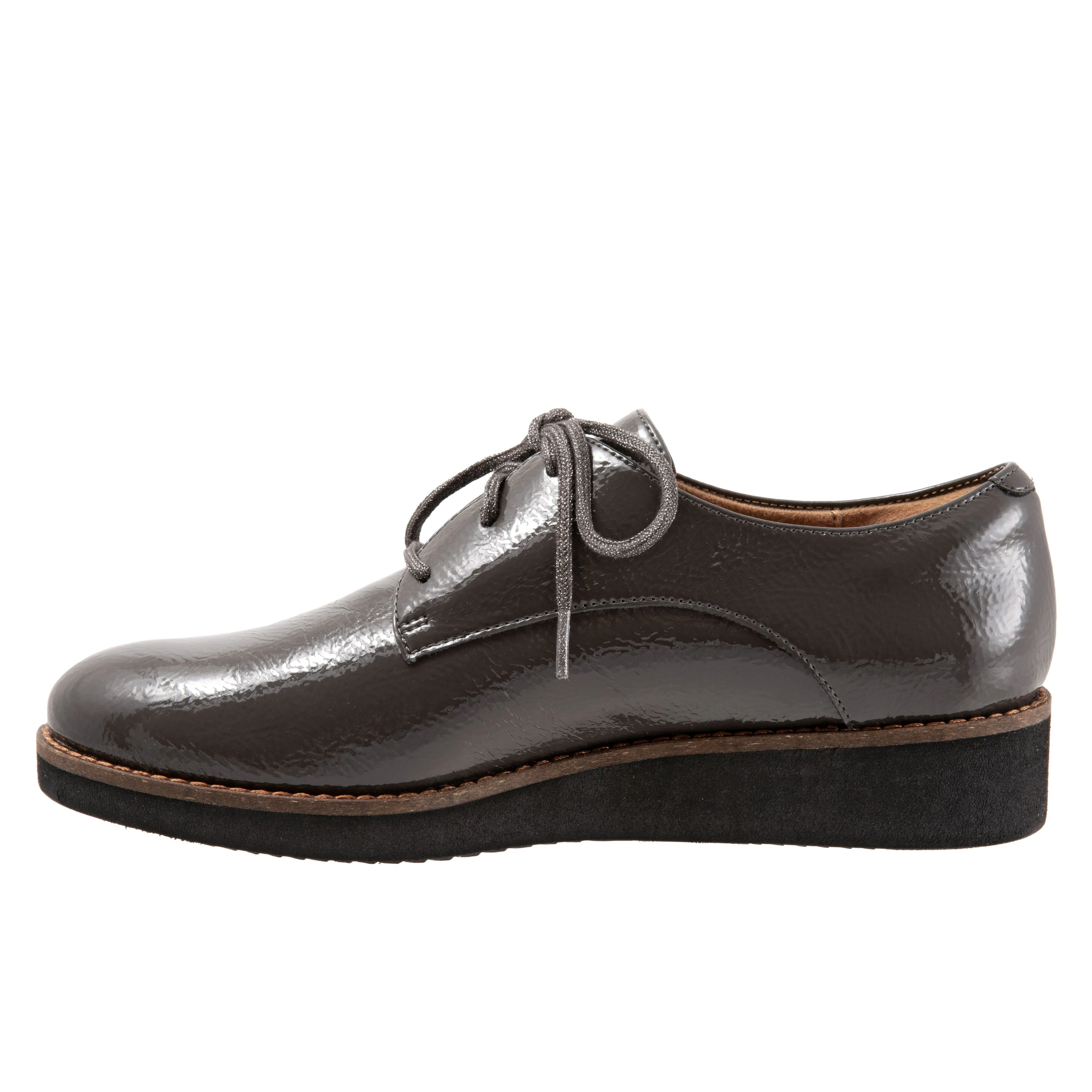 Willis 072 Grey Patent Oxford Lace Up Shoes