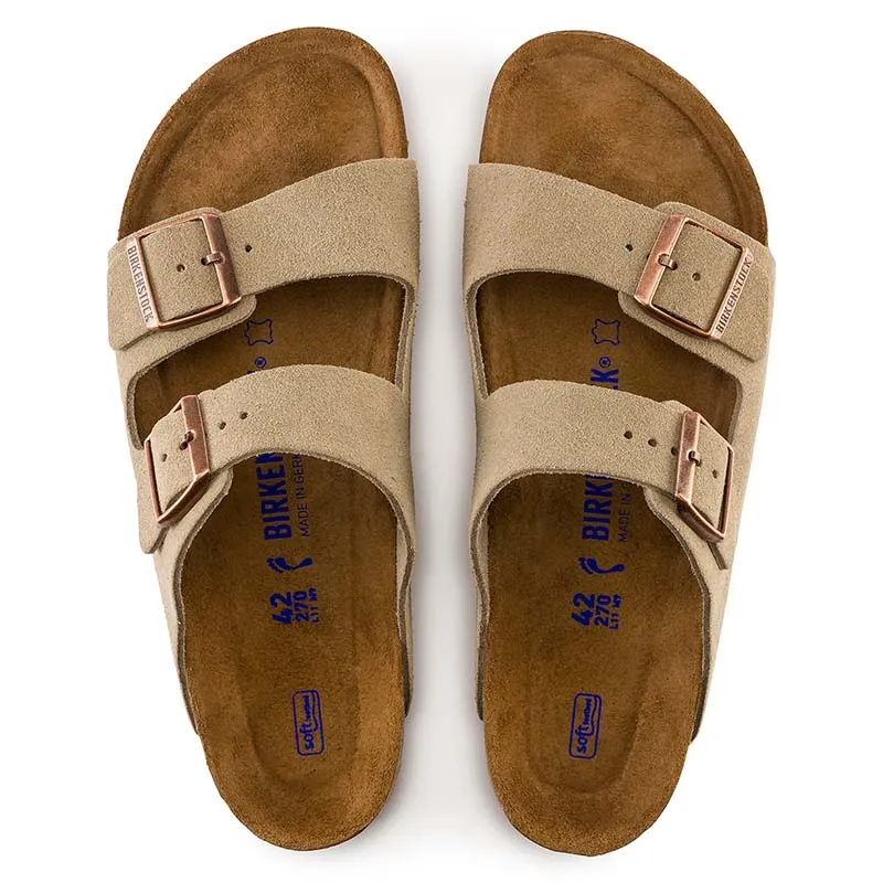 Women's Arizona Soft Footbed Sandals in Suede Taupe